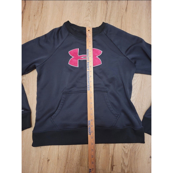 Under Armour Hoodie Womens Black Pink Sweatshirt UnderArmor Excellent Cond READ - Picture 2 of 9